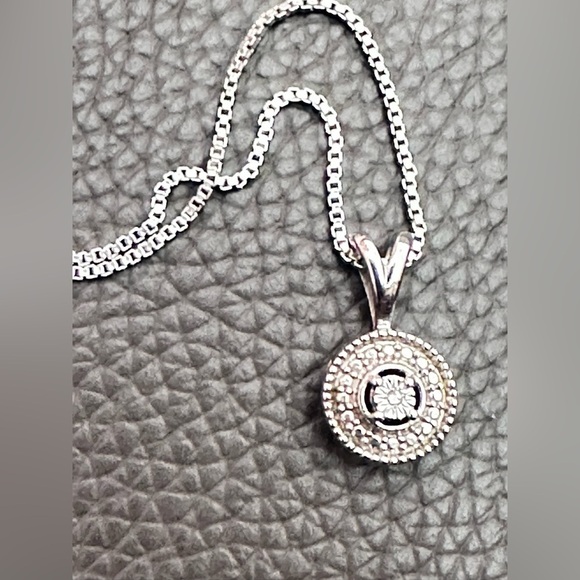 DIAMOND PENDANT NECKLACE STERLING SILVER 3396 B - Picture 6 of 11